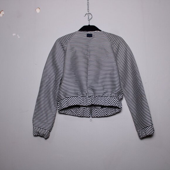 Armani Exchange Black & White Striped Bomber XS - Picture 9 of 16